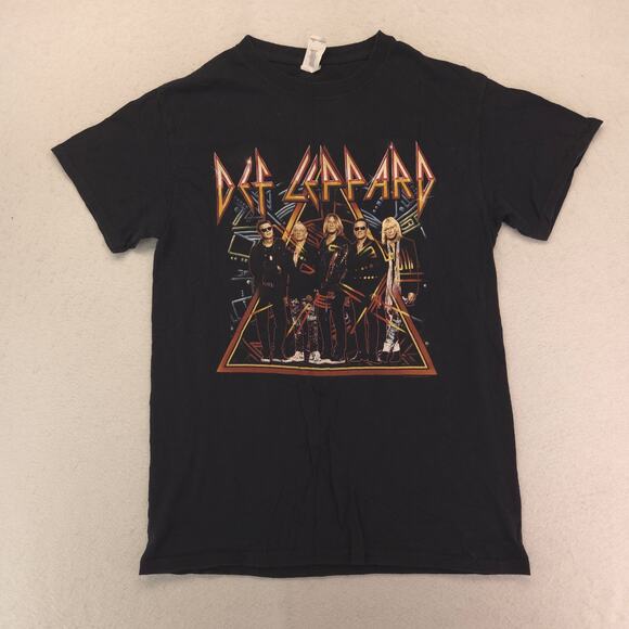Def Leppard Band Graphic Crew Neck T Shirt Adult Mens Size Small S Black - Picture 2 of 9